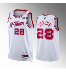 Men Houston Rockets 28 Alperen Sengun White 2023 24 City Edition Stitched Jersey