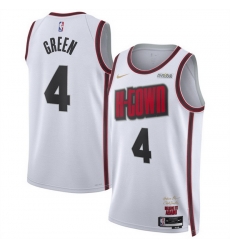 Men Houston Rockets 4 Jalen Green White 2024 25 City Edition Stitched Jersey