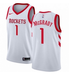 Mens Nike Houston Rockets 1 Tracy McGrady Swingman White Home NBA Jersey Association Edition