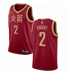 Mens Nike Houston Rockets 2 Brandon Knight Swingman Red NBA Jersey 2018 19 City Edition 