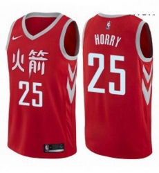 Mens Nike Houston Rockets 25 Robert Horry Authentic Red NBA Jersey City Edition