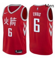 Mens Nike Houston Rockets 6 Tyler Ennis Swingman Red NBA Jersey City Edition 