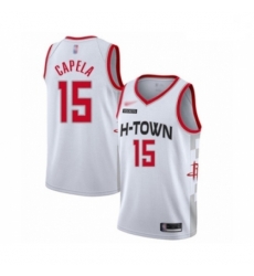 Rockets 15 Clint Capela White Basketball Swingman City Edition 2019 20 Jersey