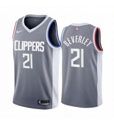 Men Los Angeles Clippers 21 Patrick Beverley Gray NBA Swingman 2020 21 Earned Edition Jers