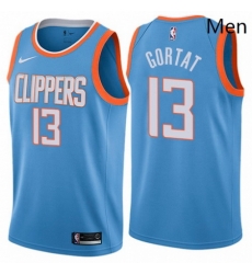 Mens Nike Los Angeles Clippers 13 Marcin Gortat Swingman Blue NBA Jersey City Edition 