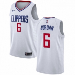 Womens Nike Los Angeles Clippers 6 DeAndre Jordan Swingman White NBA Jersey Association Edition