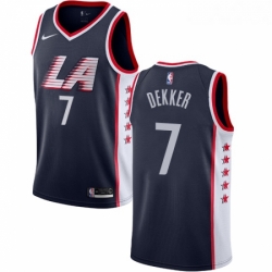 Womens Nike Los Angeles Clippers 7 Sam Dekker Swingman Navy Blue NBA Jersey City Edition 