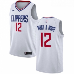 Youth Nike Los Angeles Clippers 12 Luc Mbah a Moute Swingman White NBA Jersey Association Edition 