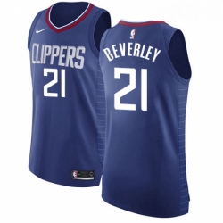 Youth Nike Los Angeles Clippers 21 Patrick Beverley Authentic Blue Road NBA Jersey Icon Edition 