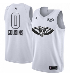 Mens Nike Jordan New Orleans Pelicans 0 DeMarcus Cousins Swingman White 2018 All Star Game NBA Jersey