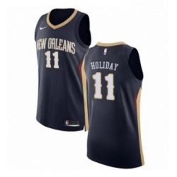 Youth Nike New Orleans Pelicans 11 Jrue Holiday Authentic Navy Blue Road NBA Jersey Icon Edition