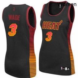 Womens Adidas Miami Heat 3 Dwyane Wade Authentic Black Vibe NBA Jersey Womens Adidas Miami Heat 3 Dwyane Wade Authentic Black Vibe NBA Jersey