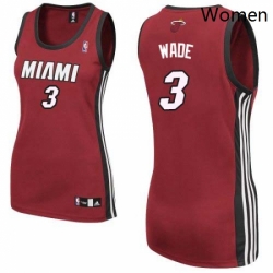 Womens Adidas Miami Heat 3 Dwyane Wade Authentic Red Alternate NBA Jersey Womens Adidas Miami Heat 3 Dwyane Wade Authentic Red Alternate NBA Jersey