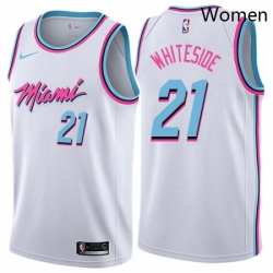 Womens Nike Miami Heat 21 Hassan Whiteside Swingman White NBA Jersey City Edition Womens Nike Miami Heat 21 Hassan Whiteside Swingman White NBA Jersey City Edition