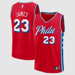 Mens Philadelphia 76ers LeBron James Fanatics Red Fast Break Jersey Statement Edition