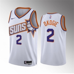 Men Phoenix Suns 2 Josh Okogie White Association Edition Stitched Basketball Jersey