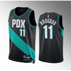 Men Portland Trail Blazers 11 Malcolm Brogdon 2022 23 Black City Edition Stitched Basketball Jersey