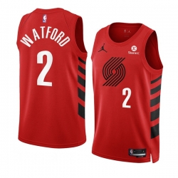 Men Portland Trail Blazers 2 Trendon Watford 2022 23 Red Statement Edition Swingman Stitched Basketball Jersey