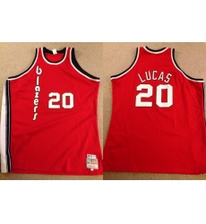 Men Portland Trail Blazers  20 Maurice Lucas Red Stitched Basketball Jersey