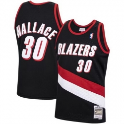 Men Portland Trail Blazers 30 Rasheed Wallace Black 1999 00 Hardwood Classics Swingman Stitched Basketball Jersey