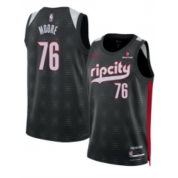 Men Portland Trail Blazers 76 Taze Moore Black 2024 25 City Edition Edition Stitched Basketball Jersey