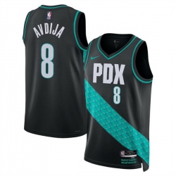 Men Portland Trail Blazers 8 Deni Avdija Black 2025 26 City Edition Edition Stitched Basketball Jersey