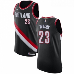 Womens Nike Portland Trail Blazers 23 CJ Wilcox Authentic Black Road NBA Jersey Icon Edition 