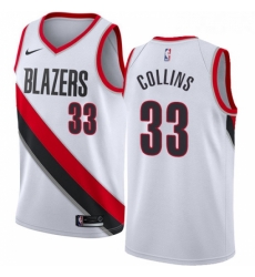 Womens Nike Portland Trail Blazers 33 Zach Collins Authentic White Home NBA Jersey Association Edition