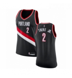 Womens Portland Trail Blazers 2 Gary Trent Jr Swingman Black Basketball Jersey Icon Edition 