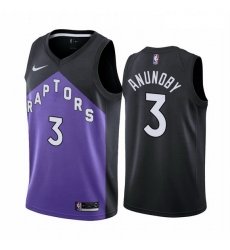 Men Toronto Raptors 3 OG Anunoby Purple NBA Swingman 2020 21 Earned Edition Jersey