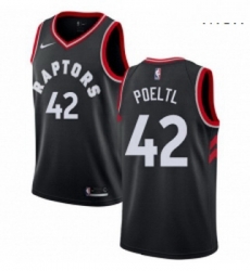 Mens Nike Toronto Raptors 42 Jakob Poeltl Authentic Black Alternate NBA Jersey Statement Edition