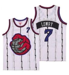 Raptors 7 Kyle Lowry White Retro Jersey 1