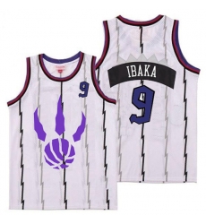 Raptors 9 Serge Ibaka White Logo Retro Jersey