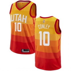 Jazz  10 Mike Conley Orange Basketball Swingman City Edition 2019 20 Jersey