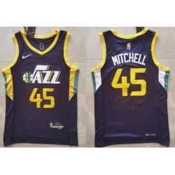 Men Utah Jazz Donovan Mitchell  #45 2021 2022 75th Anniversary City Edition Stitched Jersey