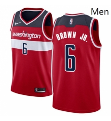 Mens Nike Washington Wizards 6 Troy Brown Jr Swingman Red NBA Jersey Icon Edition 