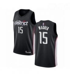 Mens Washington Wizards 15 Moritz Wagner Authentic Black Basketball Jersey City Edition 