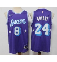 Lakers 8 24 Kobe Bryant Purple Nike Diamond 75th Anniversary City Edition Swingman Jersey