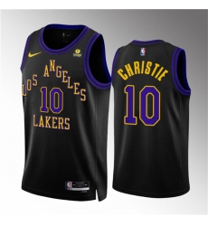 Men Los Angeles Lakers 10 Max Christie Black 2023 24 City Edition Stitched Basketball Jersey