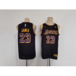 Men Los Angeles Lakers 23 LeBron James Black Stitched Basketball JerseyS