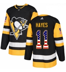 Youth Adidas Pittsburgh Penguins 11 Jimmy Hayes Authentic Black USA Flag Fashion NHL Jersey 