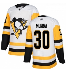 Youth Adidas Pittsburgh Penguins 30 Matt Murray Authentic White Away NHL Jersey 