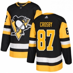 Youth Adidas Pittsburgh Penguins 87 Sidney Crosby Authentic Black Home NHL Jersey 