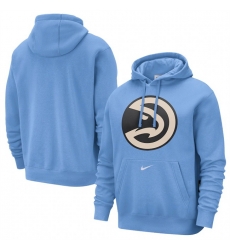 Men Atlanta Hawks Light Blue 2024 25 City Edition Essential Club Pullover Hoodie Men Atlanta Hawks Light Blue 2024 25 City Edition Essential Club Pullover Hoodie