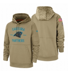 Mens Carolina Panthers 2019 Salute to Service Tan Sideline Therma Pullover Hoodie