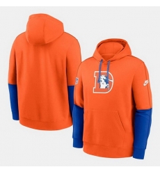 Men Denver Broncos Orange Throwback Hoodie Men Denver Broncos Orange Throwback Hoodie