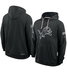Men Detroit Lions Black 2026 Salute to Service Sideline Dri FIT Pullover Hoodie