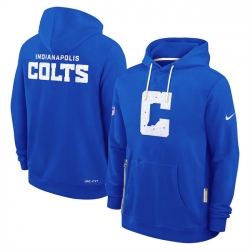 Men Indianapolis Colts Royal Sideline Standard Issue Initial Home Dri FIT Pullover Hoodie