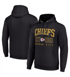 Men Kansas City Chiefs Black Throwback Logo Pullover Hoodie