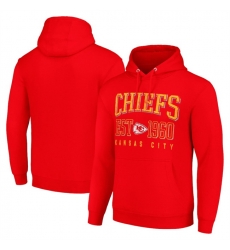 Men Kansas City Chiefs Red Throwback Logo Pullover Hoodie